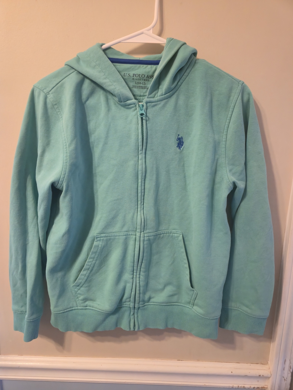 U.S. Polo Assn. Kids Mint Green Zip-Up Hoodie